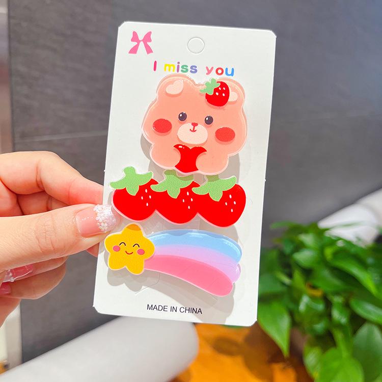 Korean Style Cute Bear Hairpin Set for Women – Summer Girlish Heart Bangs Clip