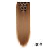 Synthetic 6pcs/set Long Straight Clip-in Hair Extension Invisible Seamless Extension Black Brown Hairpiece for Women 2028