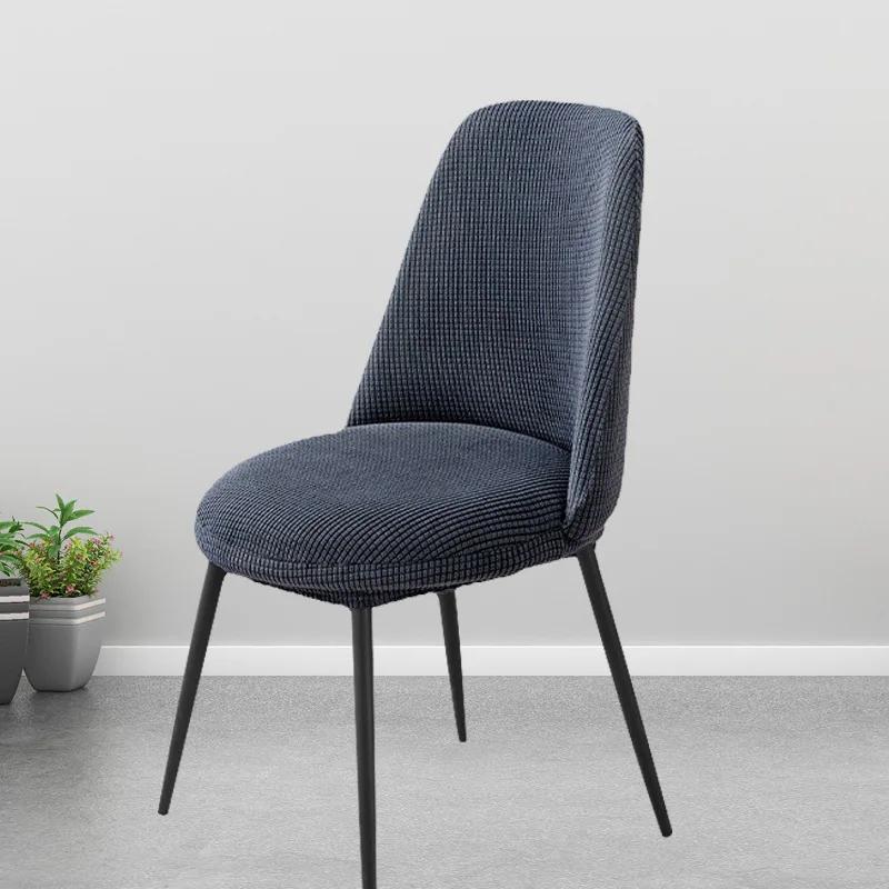 Чехол на стул для обеденного стола из жаккарда круглый чехол для сиденья из спандекса чехлы на стулья из эластичной ткани для банкета ресторана кухни свадьбы 1PC темно серый 5535₽