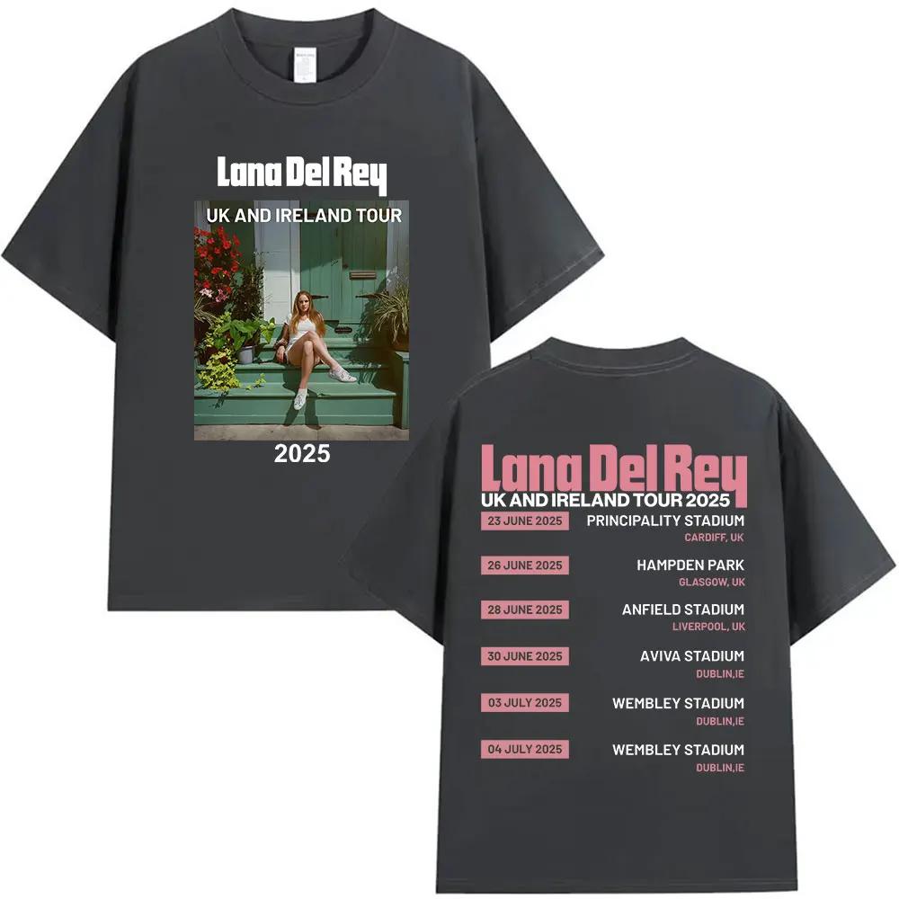Zpěvačka Lana Del Rey UK a Irsko Turné Nové Album Tričko Unisex Oblečení Oversized Trička Móda Pop Music Krátký Rukáv Trička