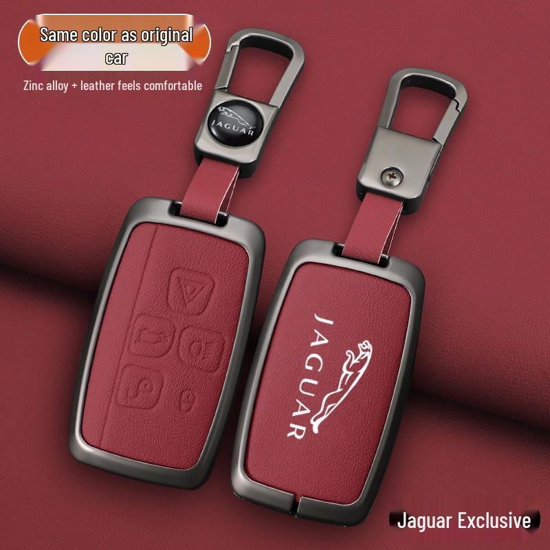 Jaguar XJ/XEL/XFL/FTYPE/EPACE Men's Leather Key Case with Metal Buckle