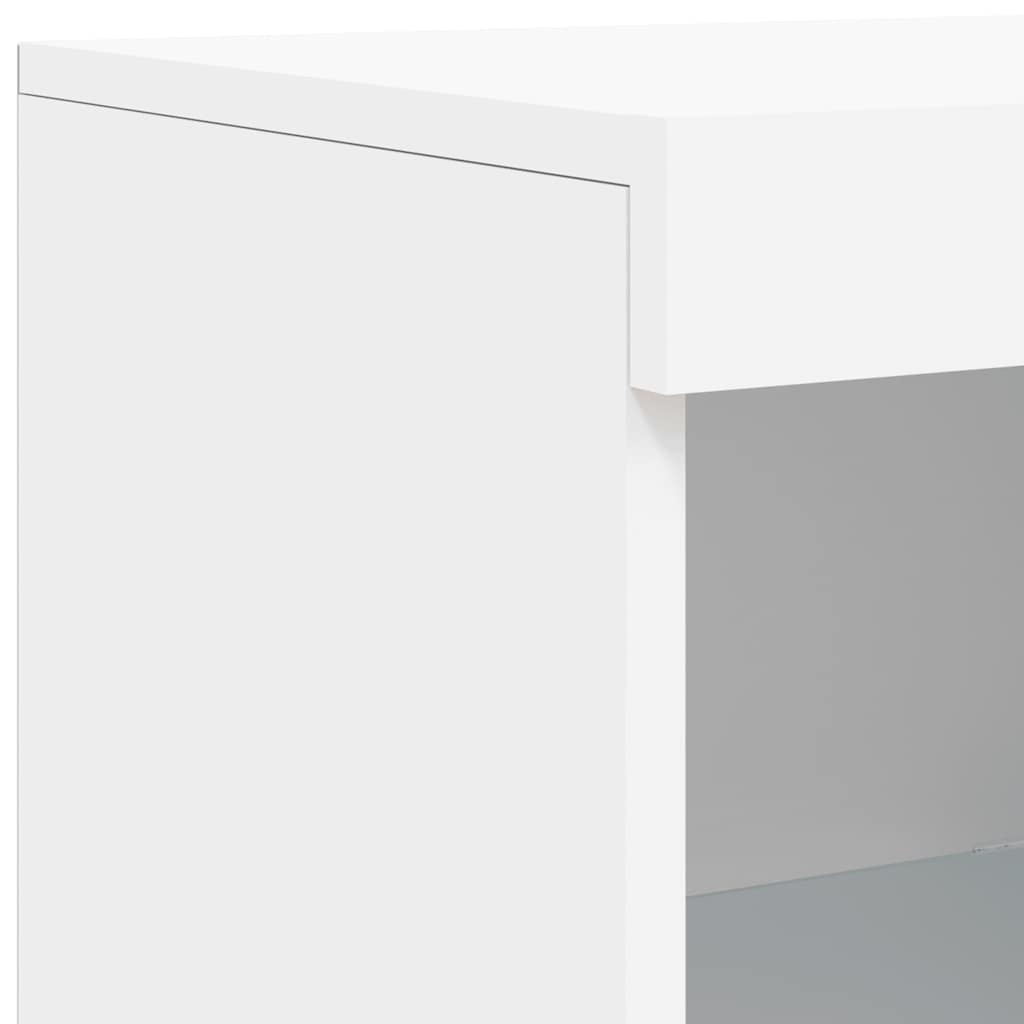 Sideboards with LED Lights 3 pcs White Wood Based Material