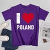 Unisex Unisex Ich liebe Polen Polska Ich liebe Polen Polnisches T-Shirt T-Shirts WoUnisex Jungen 100% Baumwolle T-Shirt