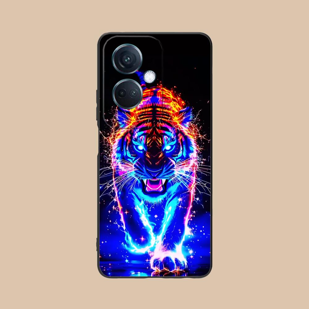 Tiger Neon Mobile Cell Phone Case for OPPO Find X9 X8 X7 X6 X5 X3 X2 Plus S Pro Ultra Lite Colorful Printing Cover Cover Luxury
