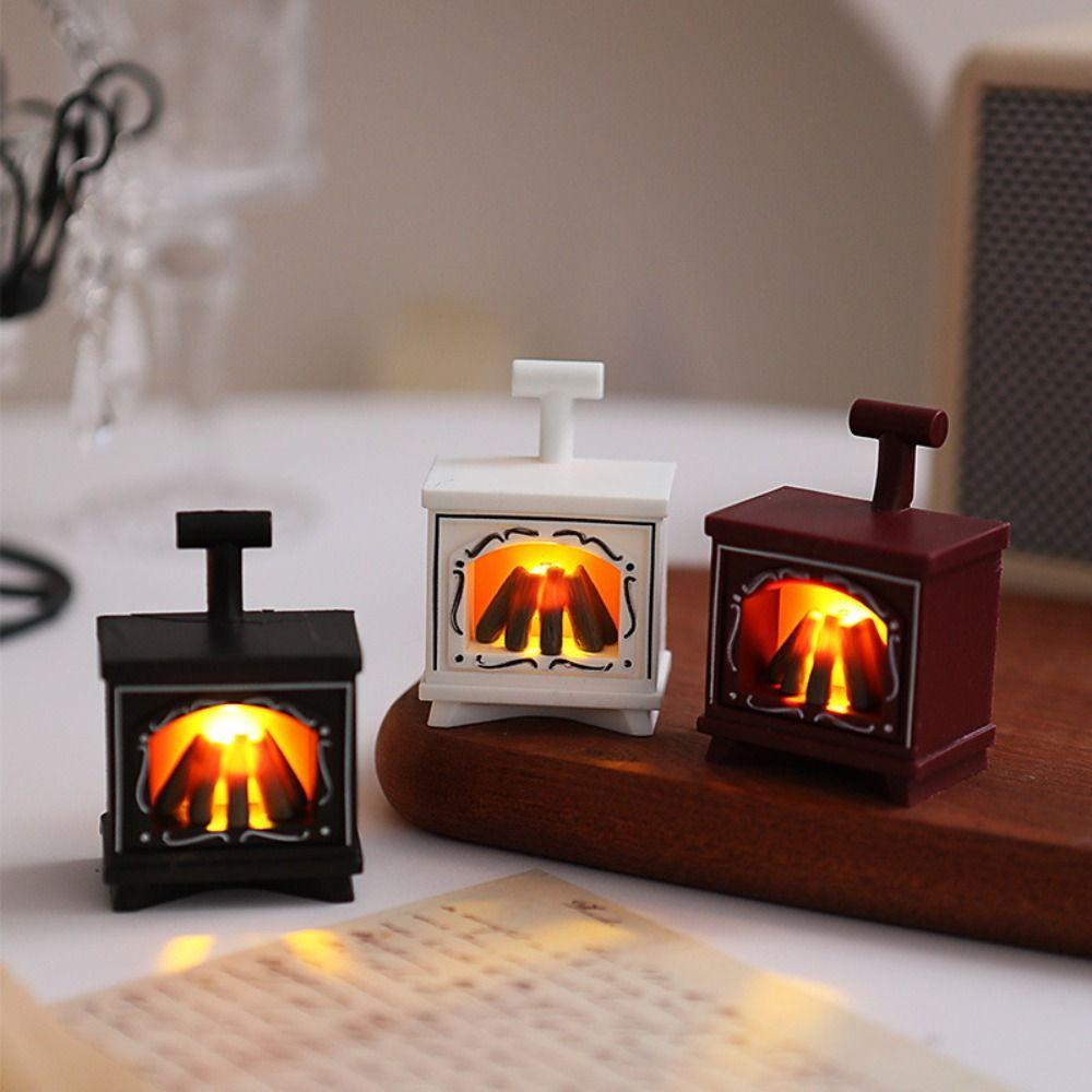Creative LED Fireplace Model Retro Electronic Candle Light Mini LED Fireplace Lamp  Party Supplies