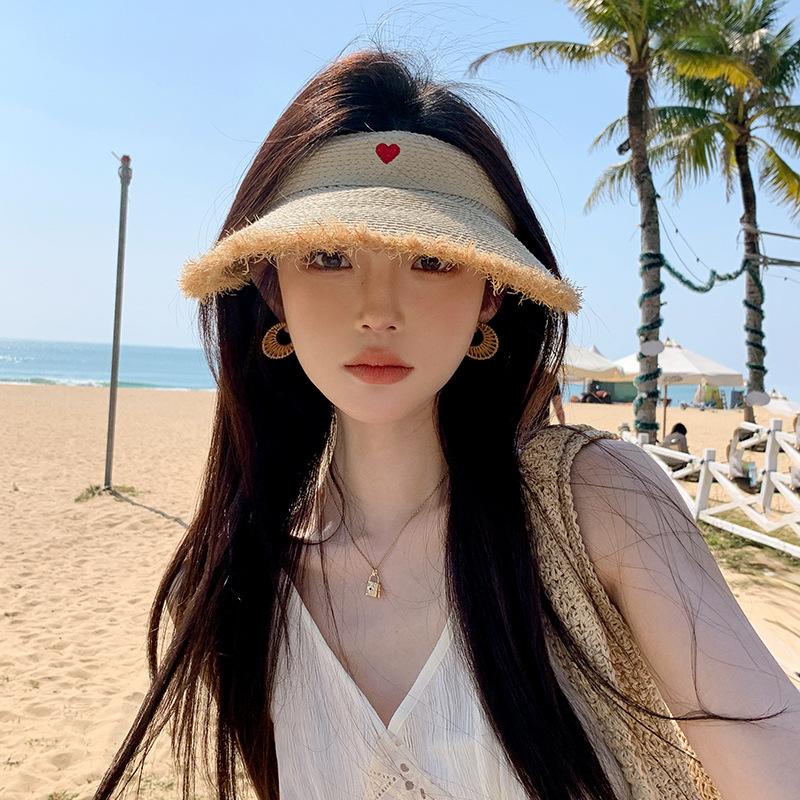 Summer Empty Top Straw Hat Women's New Big-brimmed Sun Hat Seaside Vacation Sun Protection Ultraviolet Straw Sun Hat