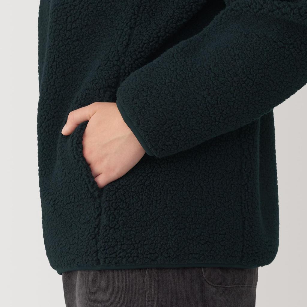 MUJI Boa Fleece Dark Size S Women's Jacket, Navy, (BB2QIA4A)
