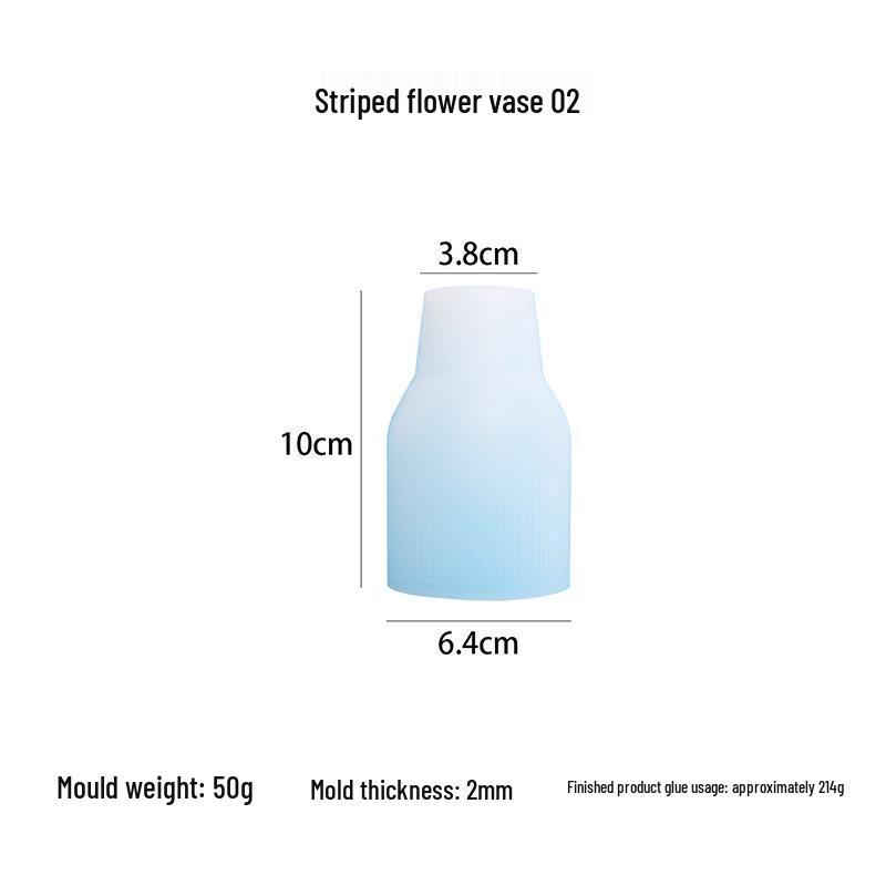 Zhongcheng Nordic Light Luxury Stripe Resin Vase Mold - DIY Silicone Epoxy