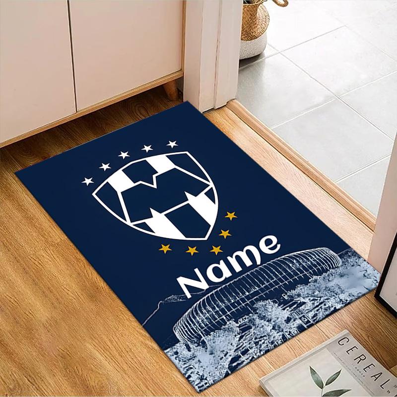 Custom Name Galactic Monterrey Crest Rug Game Carpet, Floor Mat for Bedroom Living Room Entryway Rug, Home Decor Idea Gift for Christmas birthday