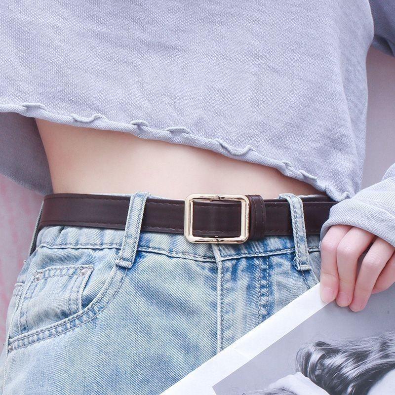 Vintage Black Women's Belt Effortless Fashionable Simple Pu Material For Stylish Outfits