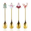 With Box Kids Spoon Set Stainless Steel Tea Scoops Coffee Spoons Christmas Stirring Spoon Teaspoon