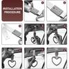 2 PCS Broken Heart Shaped Car Handle Straps Hang Ring, Rear Bumper Warning Ring, Multifunctional Drift Charm for Car (Red)