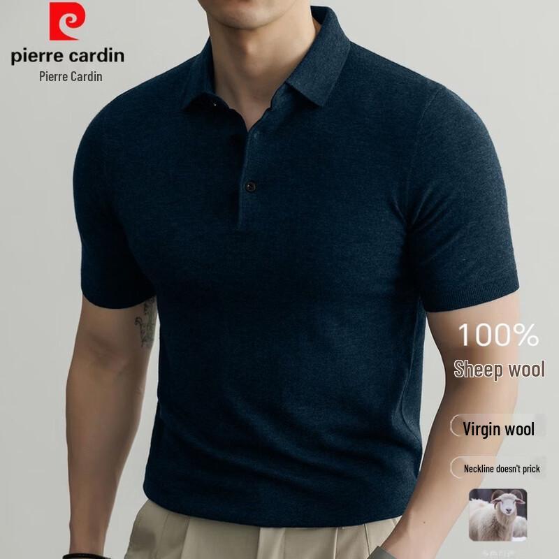 Pierre Cardin Men's 100% Wool Short Sleeve Polo Shirt