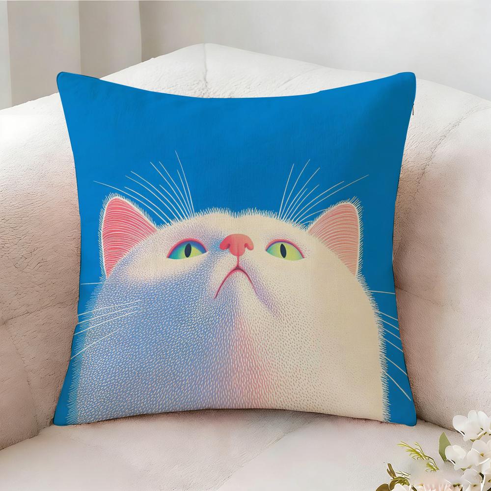 Arthritis Cat Kwaii Cute Anime Pillow Case Pillowcase, Double-sided Printed, Sofa Cushion, Bedroom Headboard Pillow