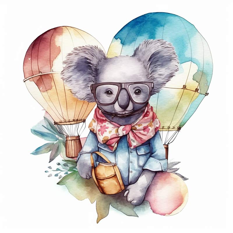 Cute Koala Animal Wall Sticker Baby Kids Room Decoration Mural Self-adhesive Bedroom Home Wallpaper Nursery Decor Transparent Decals M446