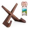 Foldable Wooden Book Stand Menu Holder Solid Pine Desktop Display Rack for Cookbooks Tablets Recipes Portable Reading Stand for Kitchen