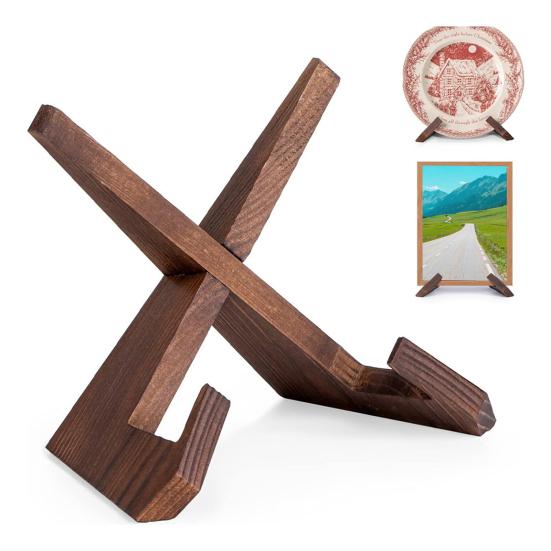 Foldable Wooden Book Stand Menu Holder Solid Pine Desktop Display Rack for Cookbooks Tablets Recipes Portable Reading Stand for Kitchen