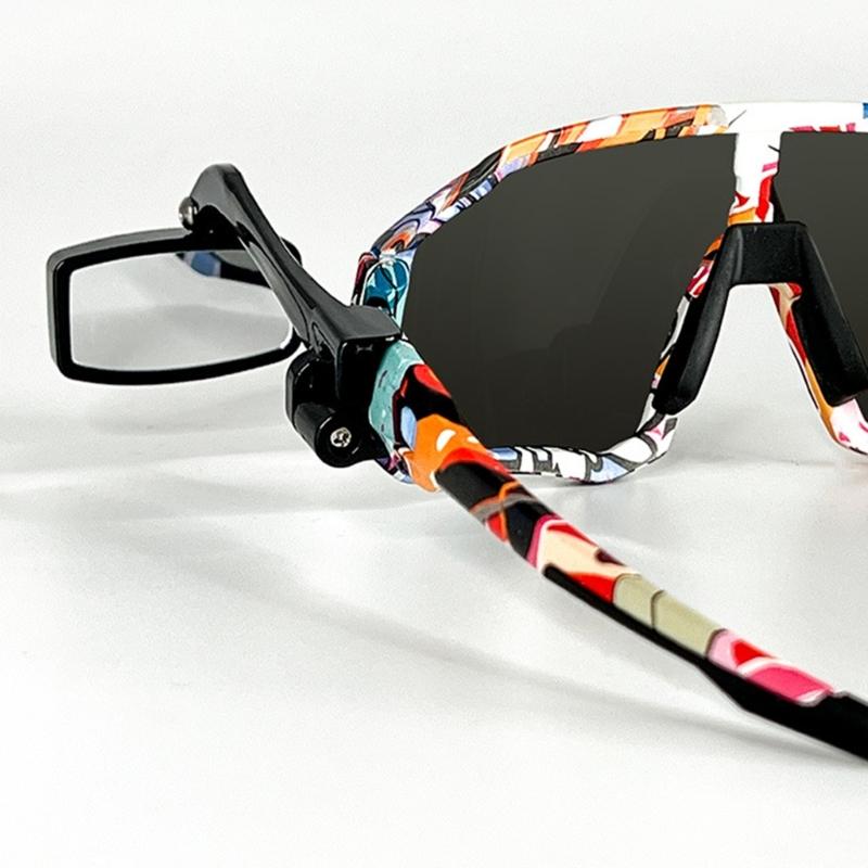 Ergonomic Cycling Safety Glasses Mount Helmet Mirror Adjustable Bike Eyeglass Rearview Mirror Cycling Accessory