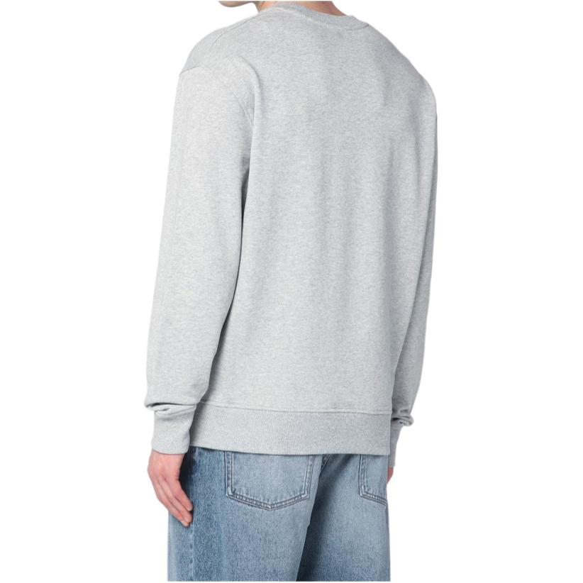 Amiparis Round Neck Drop Shoulder Long Sleeve Sweatshirt Men sweatshirt Gray BFUSW035U730-0951