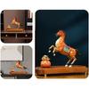 Aris & Juno Exquisite Copper Horse with Fortune Bag Statue - New Chinese Style Feng Shui Decor for Wealth & Success