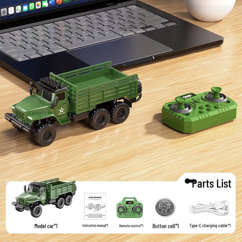 1:64 Alloy Bluetooth RC Military Transport Truck Model 1:64