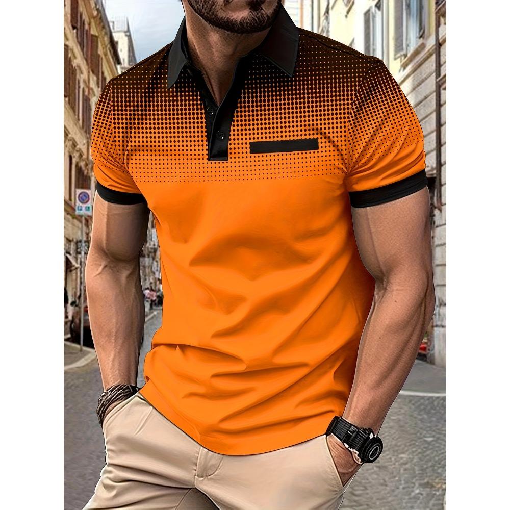 New Men Clothes Summer Short Sleeve 3D Digital Plrint Lapel Golf Polo Shirt Men Casual Tops Polo