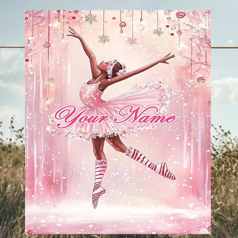 1PC Custom Name Winter Wonderland Outdooor Flannel Blankets Patterns Throw Blanket All-Season Soft Gift for Couch, Bed, Camping Gifts
