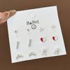 Korean Version of Niche One-week Stud Earrings Set Ins Cute and Small Alloy Electroplating Temperament Point Diamond Earrings