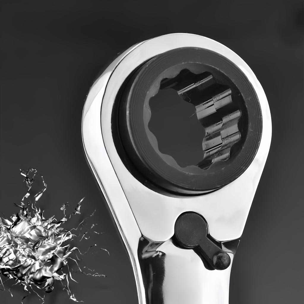 1 Top 4 72-gear Four-use Adjustable Ratchet Wrench, Fast Wrench CR-V Forged Waterproof Rust-proof, Chromium Vanadium Steel, Suitable for Electrical