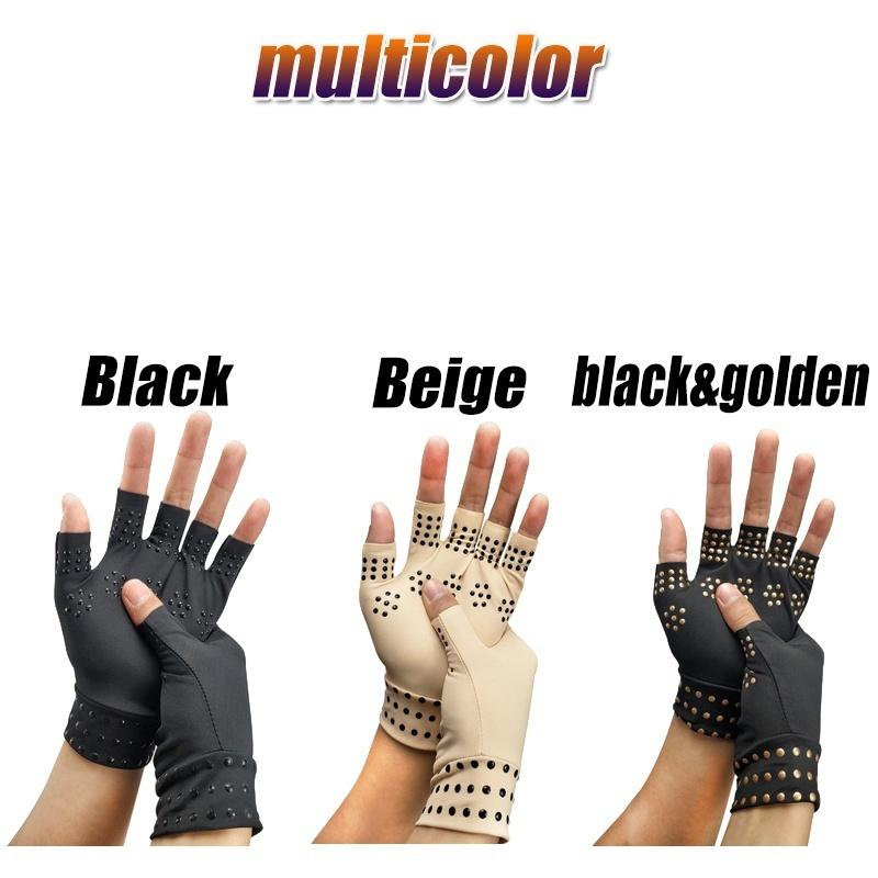 

Медицинские перчатки под давлением, спортивные, для фитнеса, в помещении, нескользящие, с половиной пальцев, для реабилитации, тренировочные перчатки 1pair чёрный/золотистый