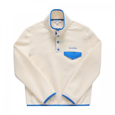 Sportowy Bogaty Qz741cr Kremowy Ocean Serif Serif Przycisk z Logo Polarowa Bluza Publiczna