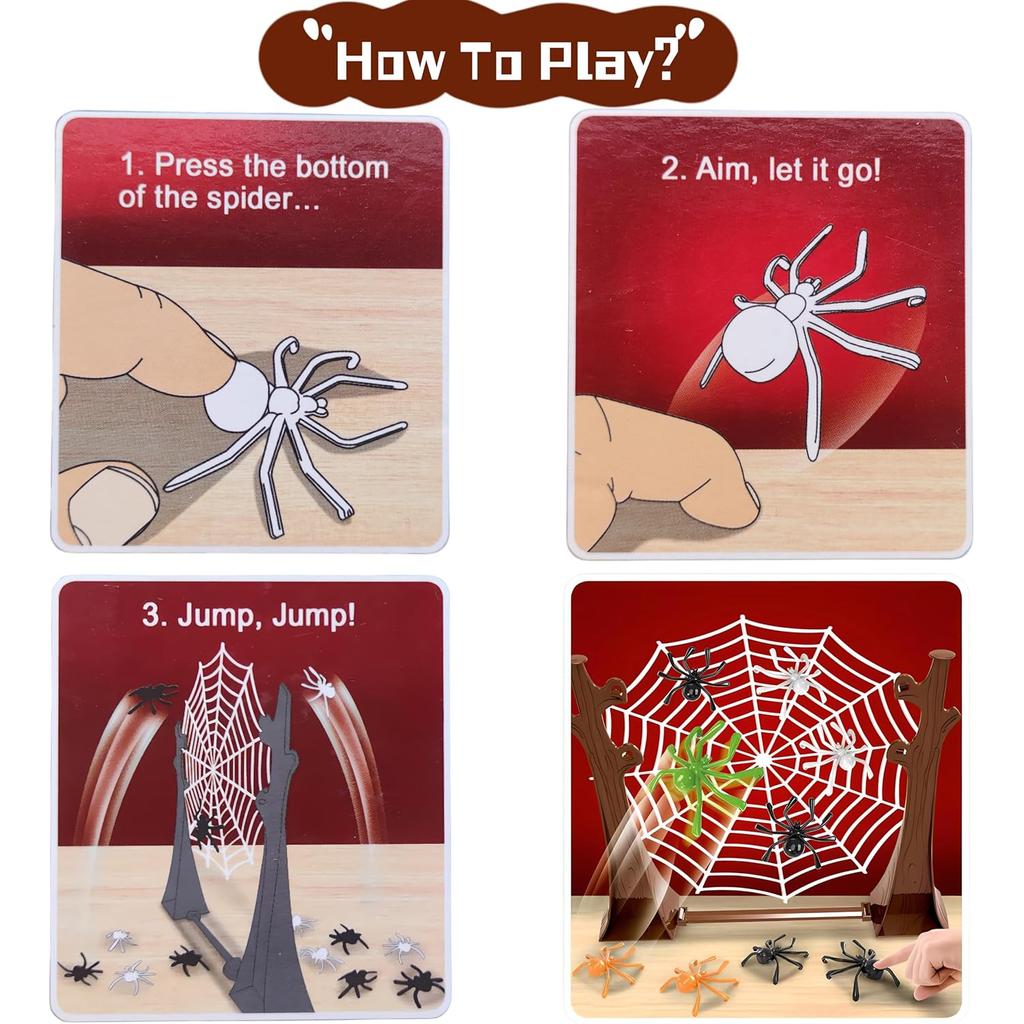 Hüpfende Spinne Spiel, Spinnennetz Brettspiel, Party Unterhaltung, Eltern-Kind-Interaktion, Spinnennetz Schießspiel Set