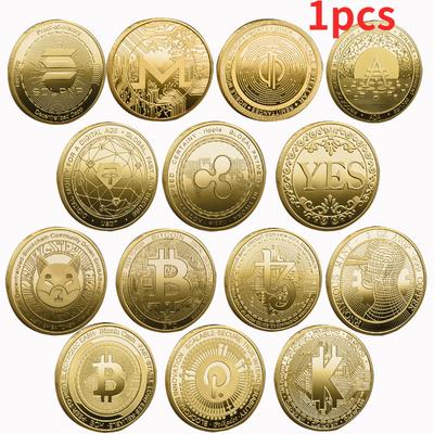 Sammler-Kryptowährungsmünzen Ja Nein Golden Dogecoin Xrp Cardano Shiba Inu Bitcoin für Münzsammler