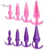 Sex Toy 4Pcs T-Bar Base Butt Anal Plug Massager Couple Flirting Masturbation