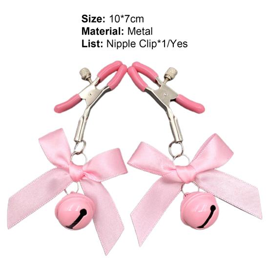 1Pair Breast Clamp Stylish Enjoyment Metal Nipple Screw Clip with Bell for Adult Men and Women