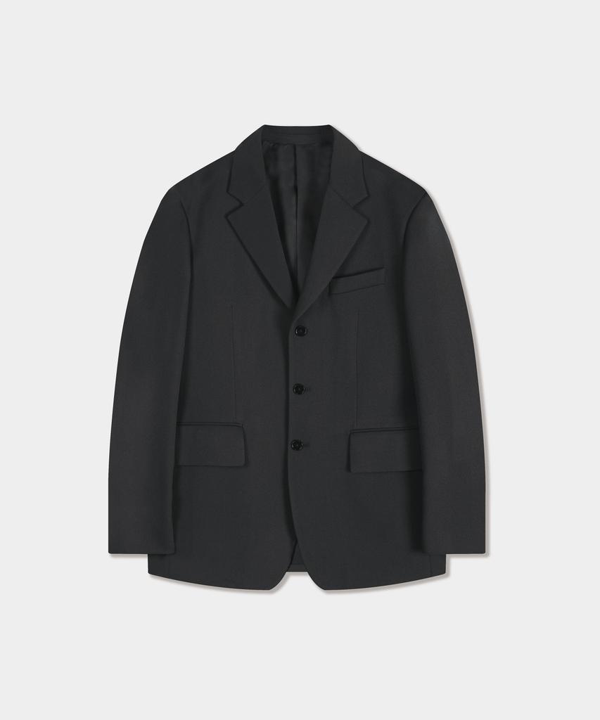 Birbante Twill 3-Button Setup Blazer Jacket - Charcoal
