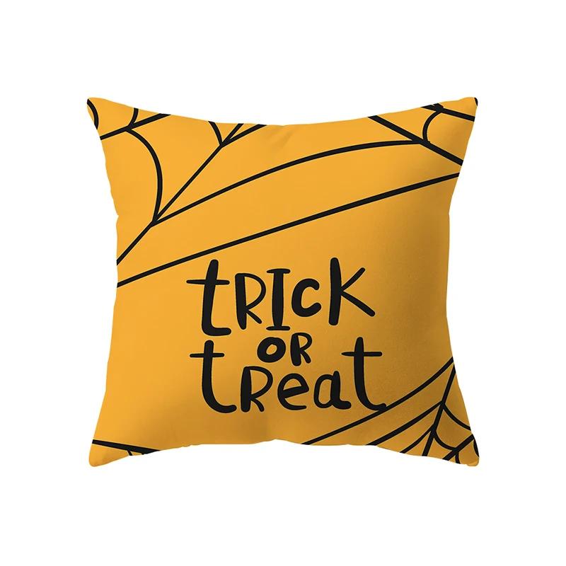 Halloween Theme Throw Pillow Cover Devil Pumpkin Sofa Chair Bed Cushion Home Decor