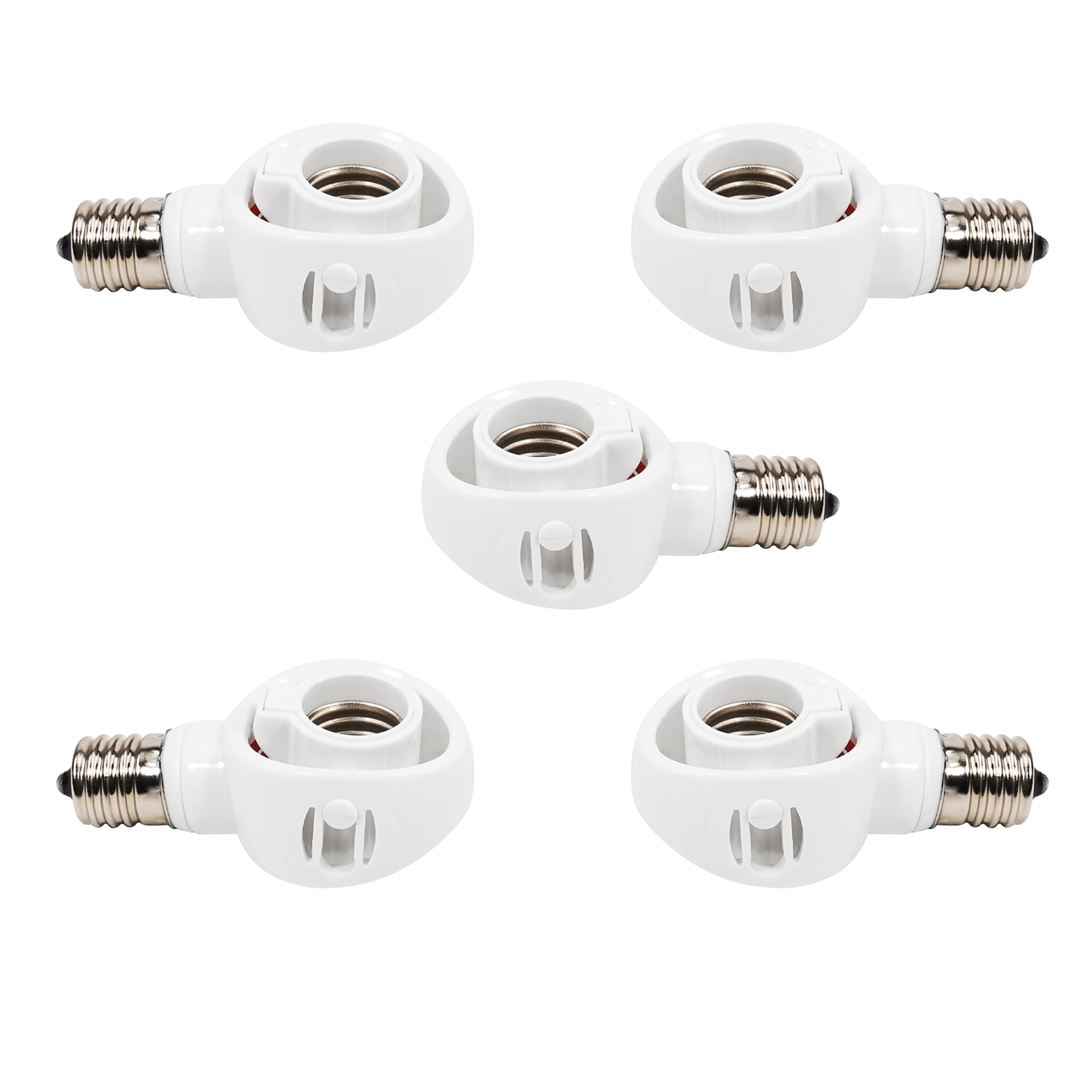 

Abishion E17 LED Bulb Base Conversion Adapter - Easy Installation - AC 100V - White, Set of 5