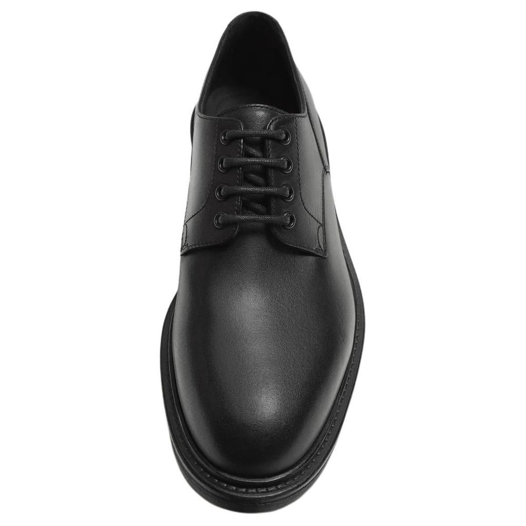 Zara Leather Derby Shoes Black Men 12403420