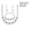 1 Set Faux Pearl Jewelry Women Beaded Necklace Bracelet And Earrings Elegant White