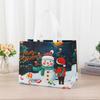 Borsa regalo di Natale Borsa per imballaggio regalo di caramelle in tessuto non tessuto di grande capacità con pupazzo di neve e design di Babbo Natale
