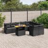 VidaXL Garden Lounge Set with Cushions 10 Pcs, Patio Sofas, Patio Furniture Set, Outdoor Furniture, Black 3271006