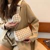Frühling und Sommer neue Tausend-Vogel-Gitter-Version Damen Tasche modisch breiter Schultergurt Einzel Schulter Umhängetasche frisch Achseltasche
