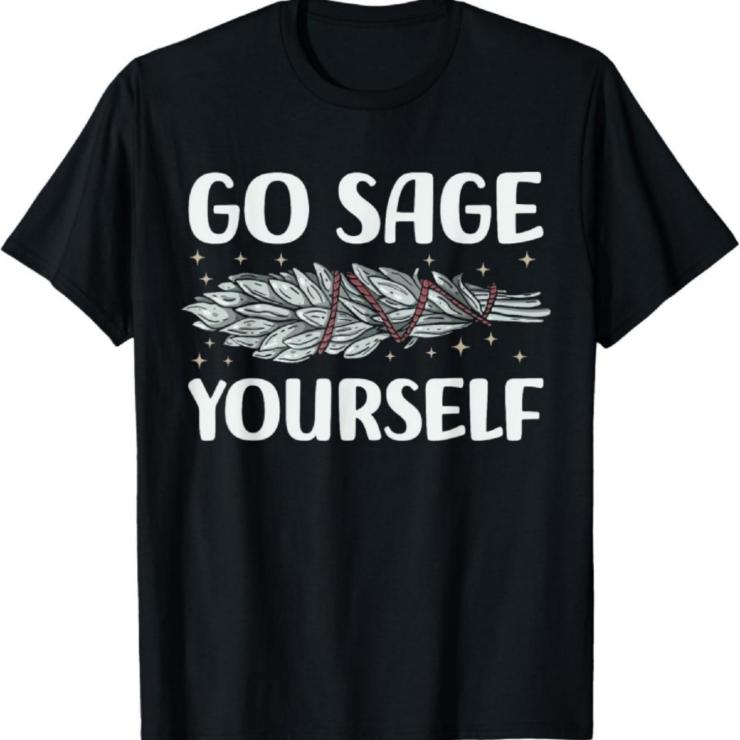 

Go Sage Yourself - Cleansing Sage Smudge Stick Feather T-Shirt XXXXXL чорний