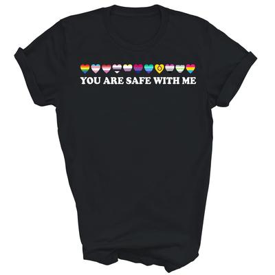 You Are Safe With Me Rainbow Bi Transgender Lgbt Pride Gay Unisex Shirt Gift