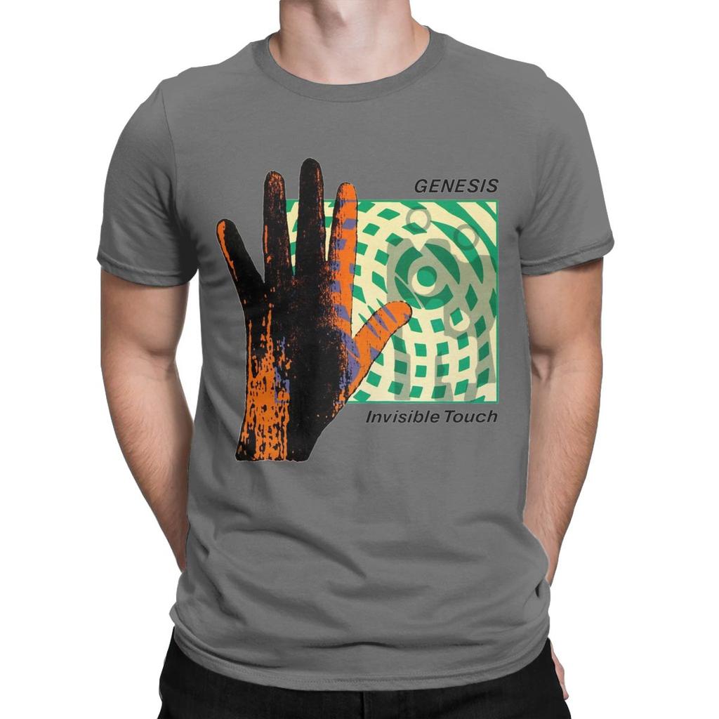 Genesis Invisible Touch T-Shirts for Men Vintage Pure Cotton Tee Shirt Round Neck Short Sleeve T Shirts Gift Idea Clothing