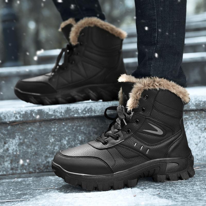 Cold-resistant sub-zero Russian travel equipment Snow boots Winter non-slip and anti-thickened thermal shoes Cotton boots Black