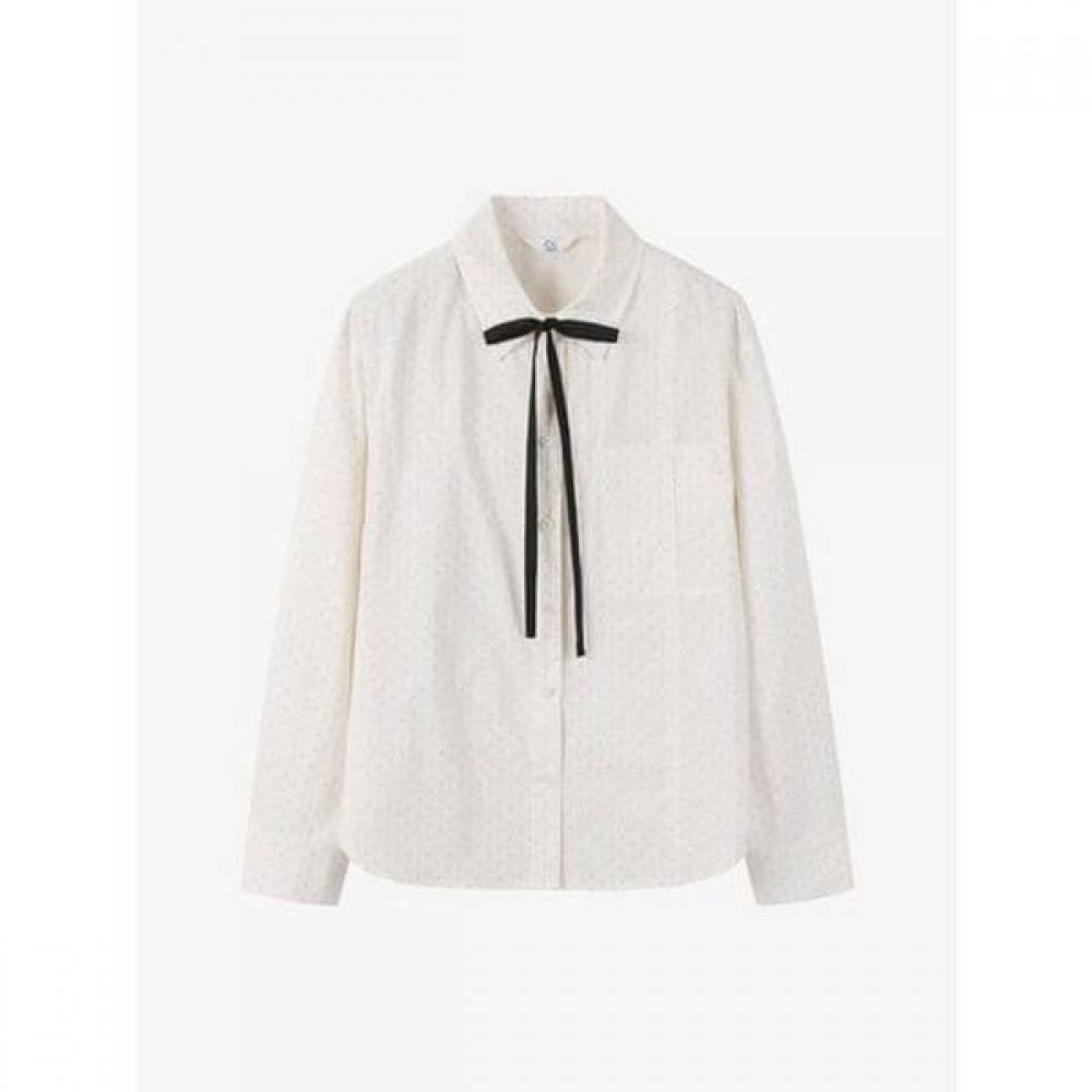 Cc Collect Dot Pattern Tie Shirt Blouse  C261msc001 