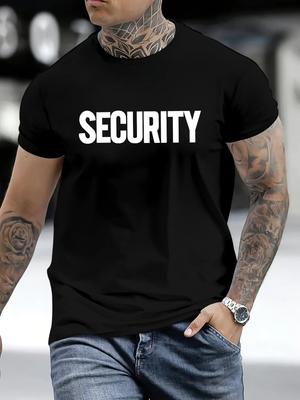 Security T Shirt MBDMBD Mens Casual Crew Neck T Shirt Polyester Comfortable Versatile Short Sleeve with Bold SECURITY
