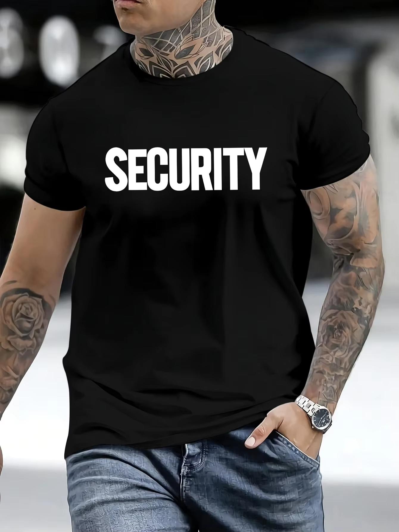 

Security T Shirt MBDMBD Mens Casual Crew Neck T Shirt Polyester Comfortable Versatile Short Sleeve with Bold SECURITY - Men s... S разноцветный